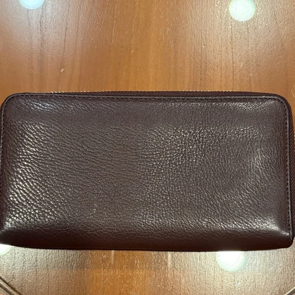 Coach Dark Brown Wallet with Floral Embroidery - Picture 2 of 4